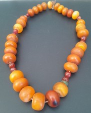 Grand Collier Touareg Perles Ambre Copal 168g Kahraman Amber Bead Bijou Afrique