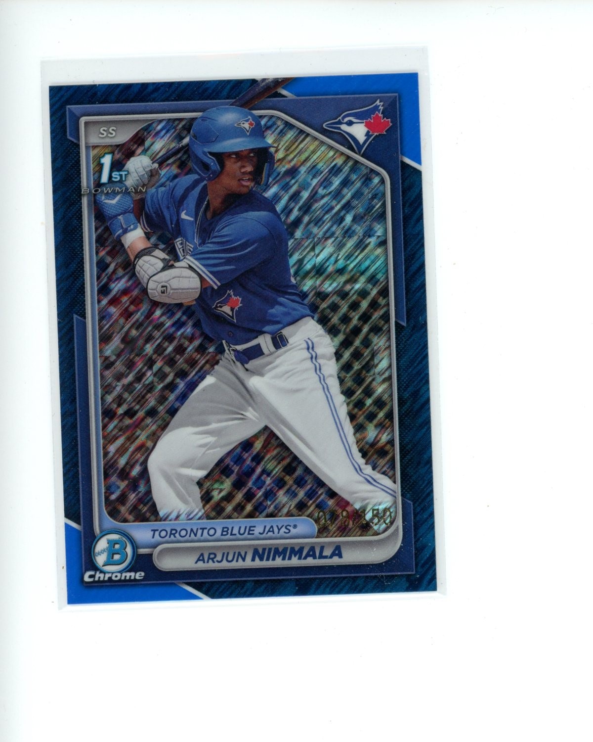 2024 Bowman Chrome Blue Shimmer Refractor #BCP142 Arjun Nimmala #d 78/150 1st