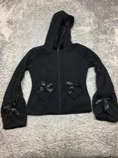 Poizen Industries Jacket Womens Size Medium Black Grunge Bow Tie Soft