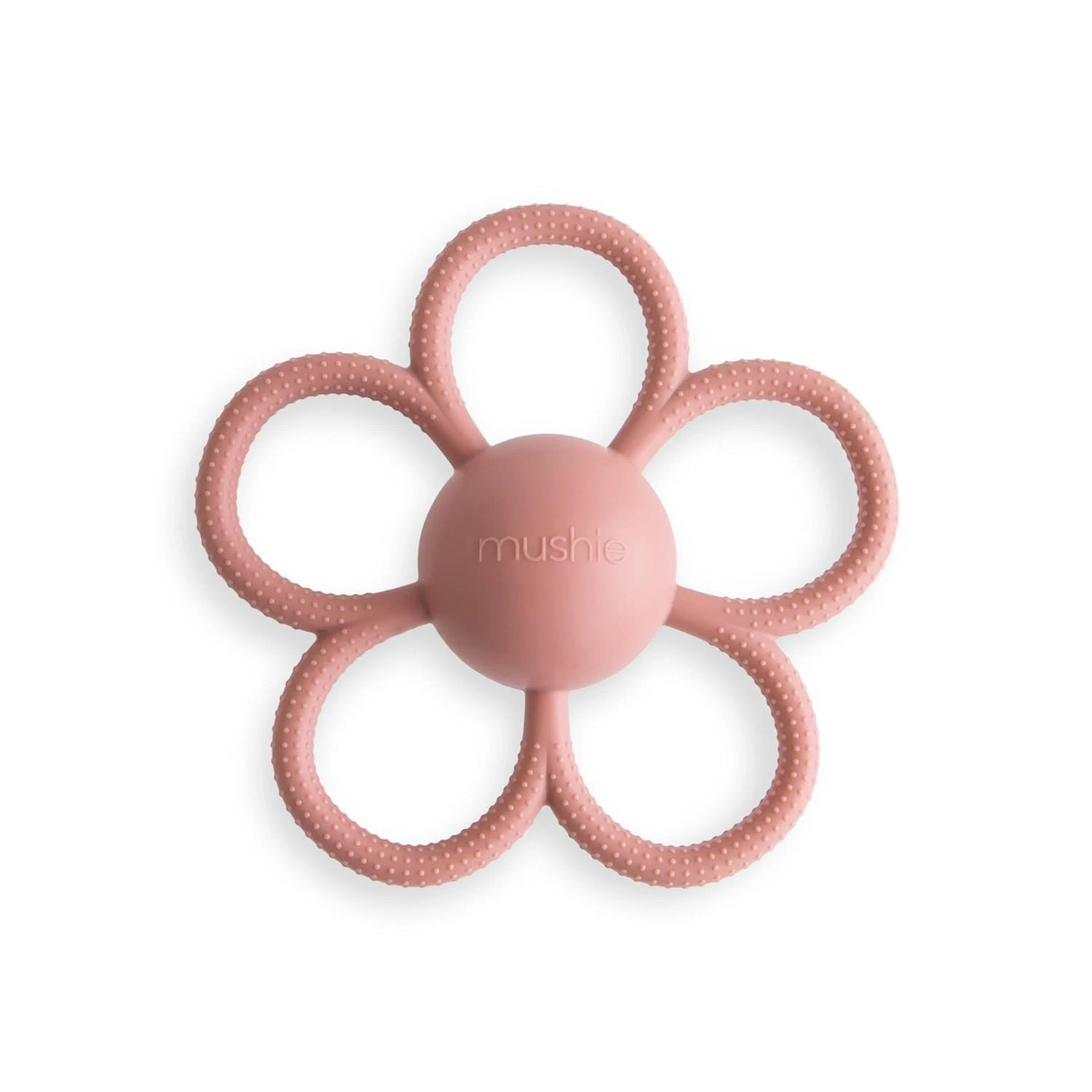 Silicone Baby Daisy Rattle Teether Toy (Dusty)