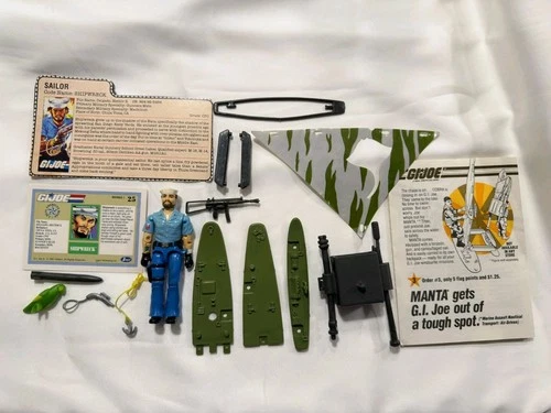 Vintage 1985 GI Joe Shipwreck W/ File Card & 1984 Manta W/ Order Form