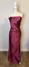 Vintage Jessica McClintock By Gunne Sax Magenta Strapless Ruched Dress Sz 13