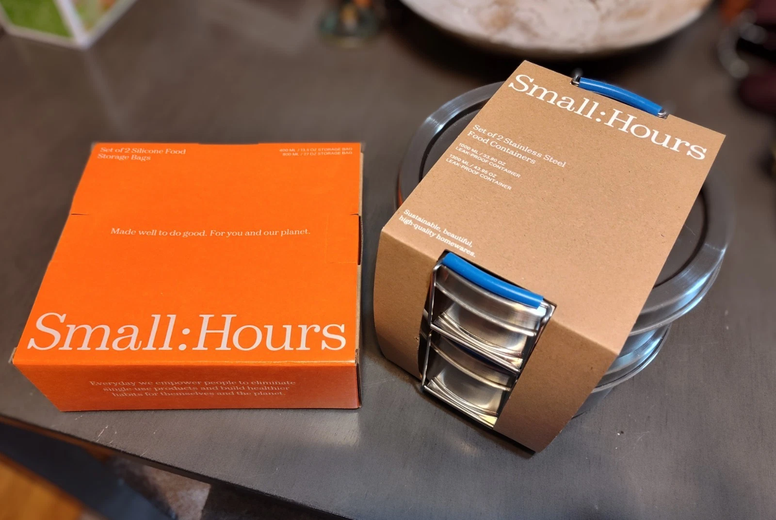Small Hours Reusable 2 Bowl Storage Set & Reusable Bag Set New