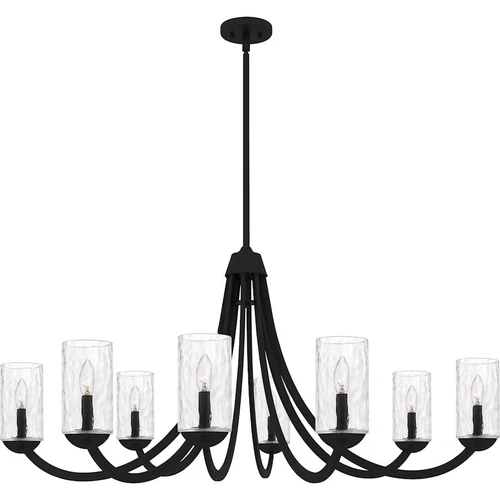 Quoizel Allard 8Light Chandelier, Matte Black/Clear Water Glass - ALD5045MBK - Picture 1 of 1