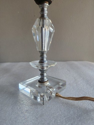 Vintage Mid-Century 50er Jahre geschliffenes gestapeltes Glas Akzent Tischlampe • funktioniert 9" - Bild 19 von 24