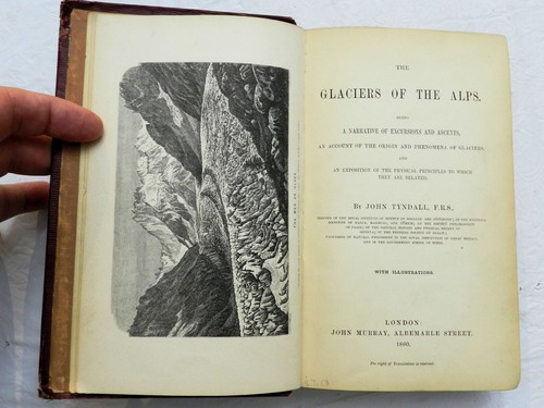 1860, Die Gletscher der Alpen, Being a Narrative.. von John Tyndall, HB ILL, 1. - Bild 6 von 14