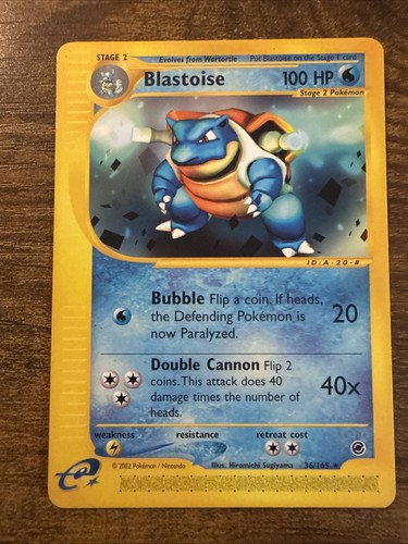 Blastoise 36/165 Rare Expedition Base Set Pokemon