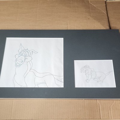 Bluth All Dogs Go to Heaven Production Drawing Matted, No COA