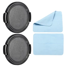 2Pcs Sides Pinch Front Lens Cover Dust Camera Lens Cap for 52mm Thread Lens