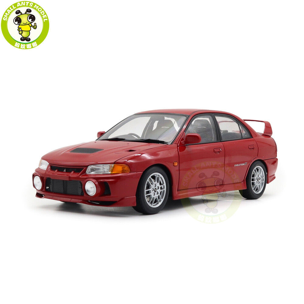 Miniature Motorhelix Mitsubishi Lancer Evo IV - Rouge Palma - 1/18 Avec Moteur