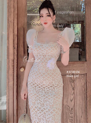 Mesh Lace Fitted Bodycon Party Event Night Dress Size Small | eBay