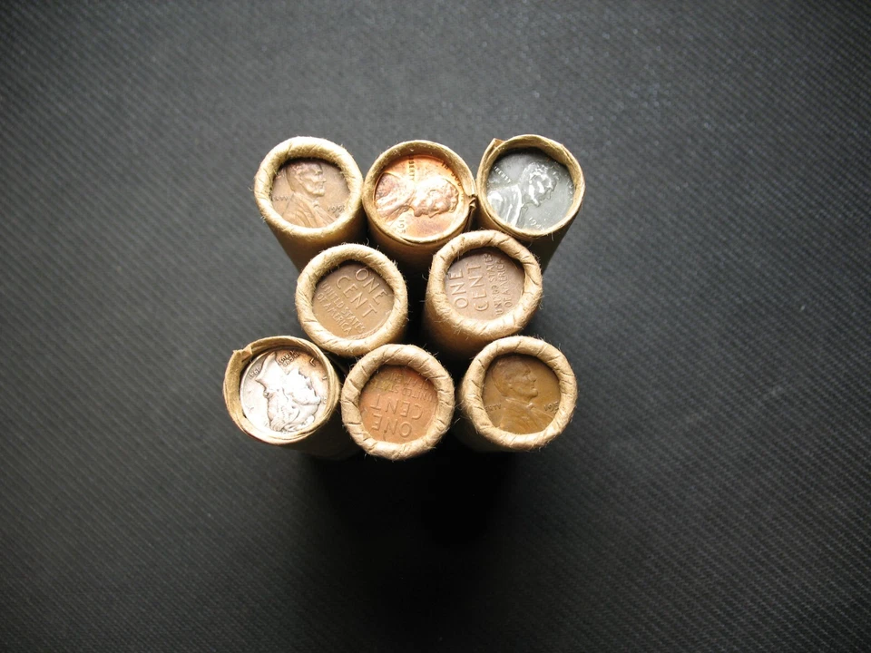 🔥ONE ROLL WHEAT CENT PENNY CENTS ONE 90% SILVER US DIME @ U.S. COIN SALE LOT 🔥 - Image 3 of 4