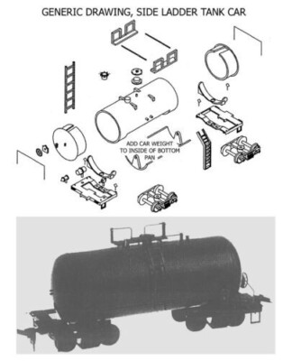 RCR - HO PROJECT 30ft TANK CARS SIDE LADDER  - 5 CARS