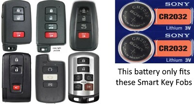 Remote Key Fob Battery fits TOYOTA Smart Key - Sony Murata CR2032 2 Pkg
