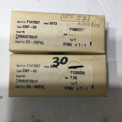 VISHAY Dale RN60D7501F RESISTOR Open Box/ Pk Of 80