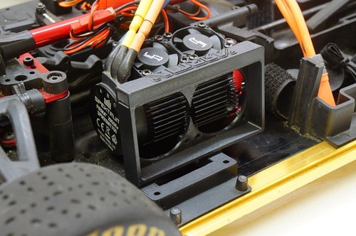 Dual Motor Cooling Fan Mount 40x40mm for Arrma Felony, Infraction, Limitless 6s - Picture 6 of 6