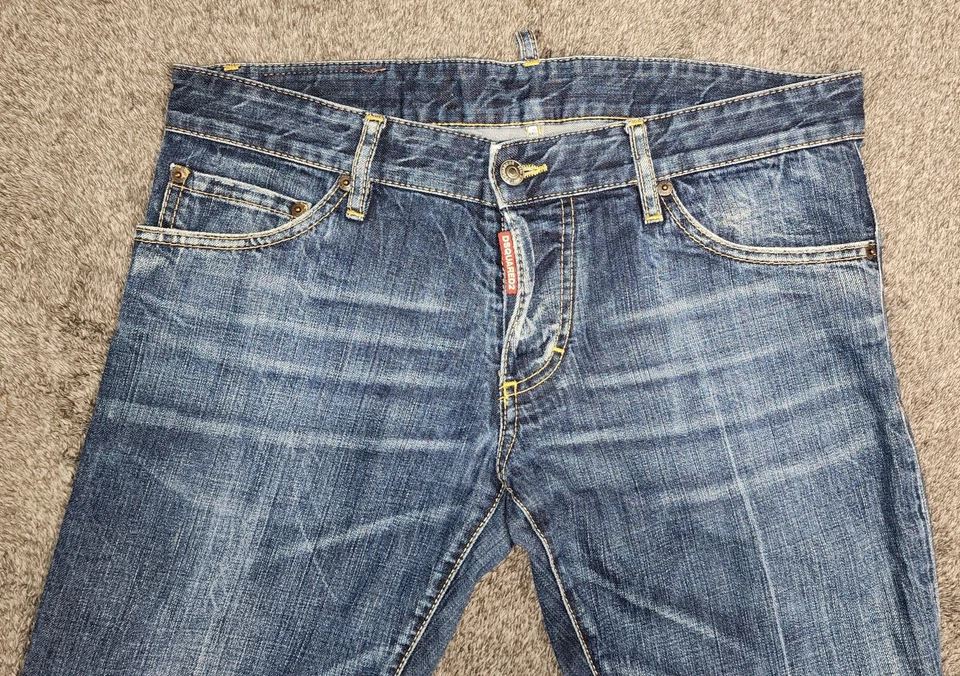 Jean DSQUARED2 Hombre Lujo Delgado Azul Talla 48 34x32 Hecho en Italia 02PR/2017/2937/1 Foto 3 de 4