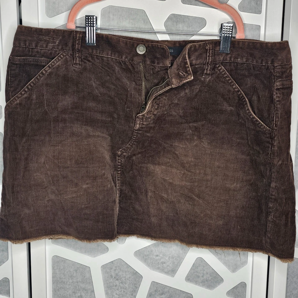 Express 灯芯绒棕色长袖纽扣套装裁剪夹克小号裙 10 码 — 第 2/4 张图片