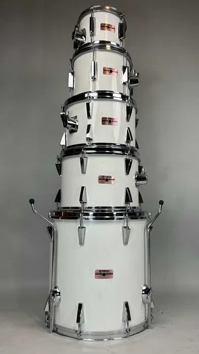 Batería Perkusja Yamaha YD-5000 22"/8"/10"/12"/13"/16" Invierno Blanco Años 80 Foto 2 de 4