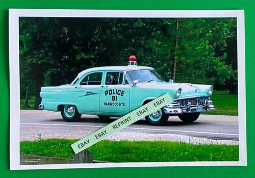 PHOTO 4X6 trouvée d'ancienne voiture de police Ford 1957 forces de l'ordre Harwood Hts Illinois - Photo 1 sur 1