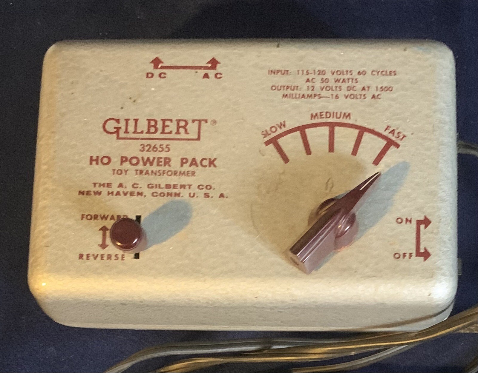 HO Train Power Pack 32655 Gilbert AC DC 50 Watt Transformer Train