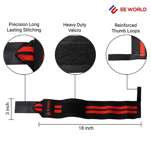 Gym training power weight lifting wrist wraps straps bandage cross fit support - Picture 11 of 11