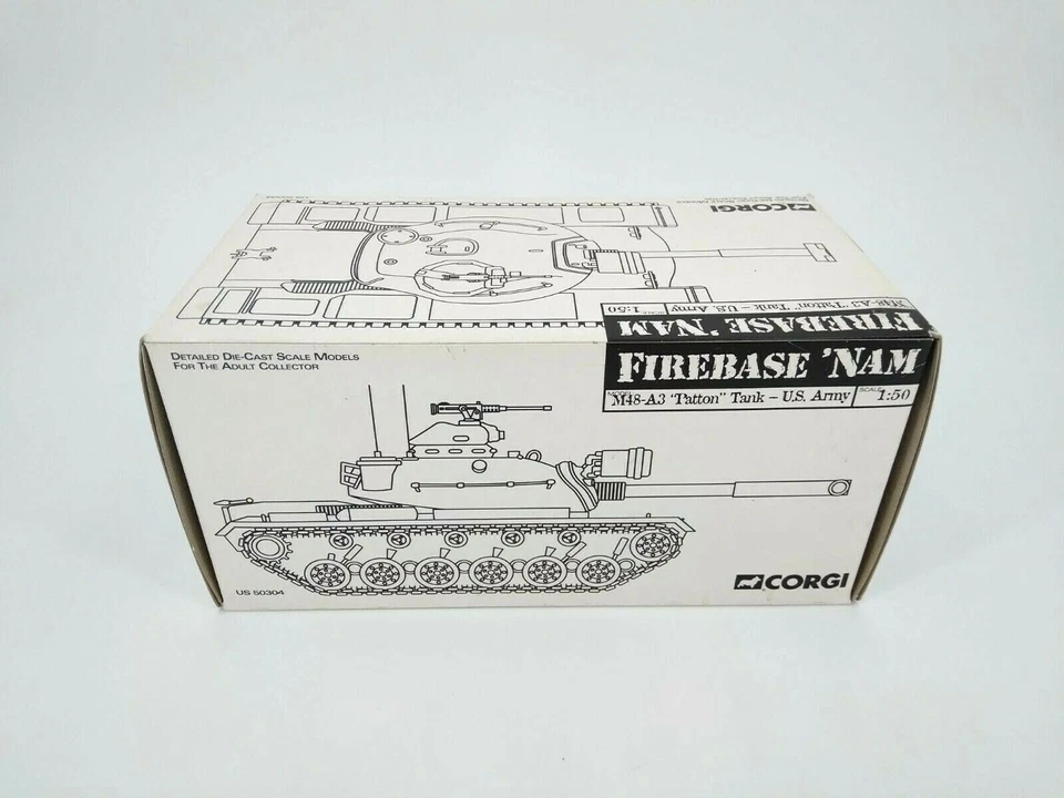 CORGI 1/50 US50304, FIREBASE 'NAM M48-A3 "PATTON" TANK, US ARMY - Immagine 2 di 2