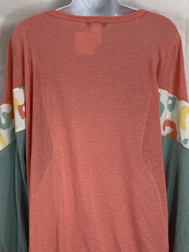 NWTs Heimish USA Size XL Multicolor Contrast Pattern Solids Knit Top Long Sleeve - Picture 8 of 12