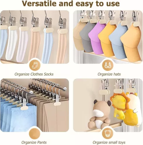 New 10PCS Space-Saving Clothes and Hat Storage Hook, Anti-Rust Clip Space-Saving - Picture 4 of 11