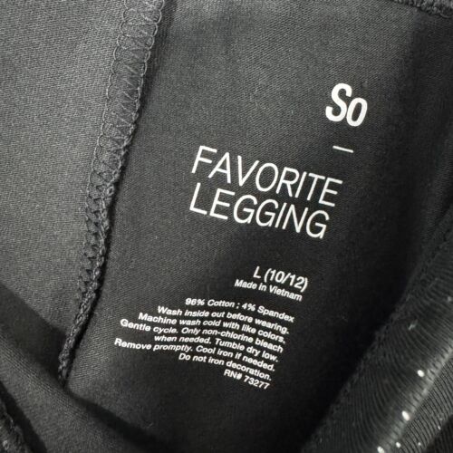 So Girl’s Size Large Black Silver Hot Melt Sparkle Favorite Long Leggings New - Picture 3 of 6