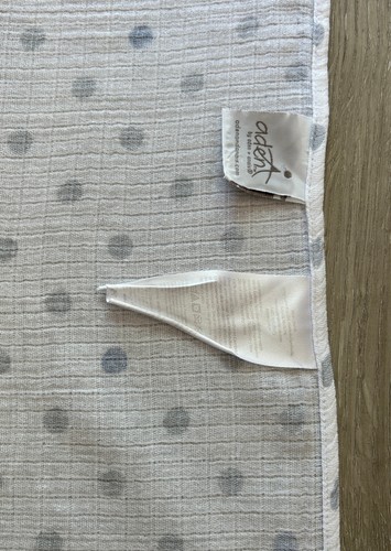 Aden + Anais Mini / Small Muslin Security Blanket White Blue Gray Dots Lovey - Picture 5 of 6