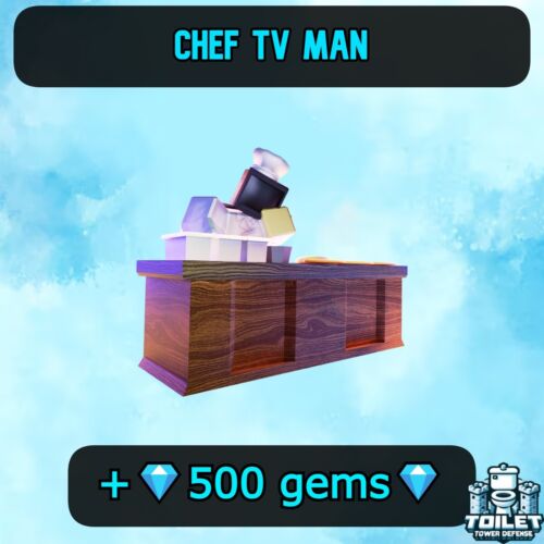 Chef TV Man +💎500 FREE GEMS💎 - Toilet Tower Defense | TTD | Cheap & Quick  - Picture 1 of 1
