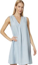 Vince Camuto Women's Sleeveless V Neck Arctic Surf Shift Dress Size Medium