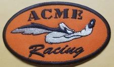 ACME RACING WILE E. COYOTE Embroidered orange Patch approx 2.25X4"