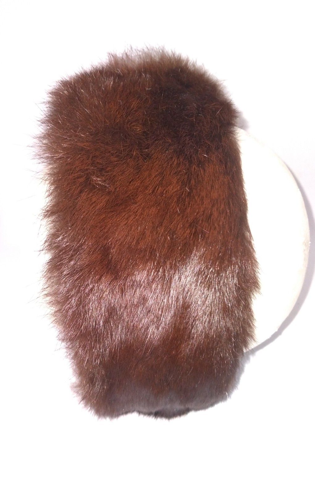 Vintage 1950's Mink Earmuffs Genuine Dark Chocolate Brown One Size Fits