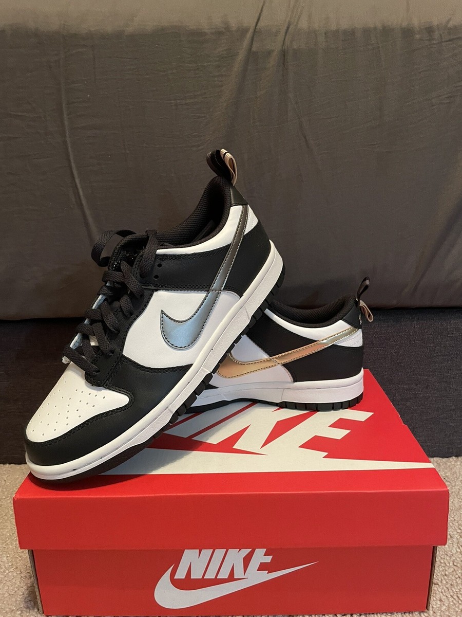 Nike Dunk Low SE Black White Metallic Shoes DH9764-001 (GS) Size 7