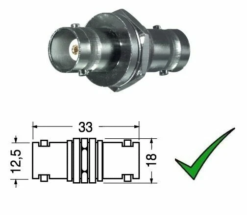 ELCART Connettore BNC presa su entrambi il lati con dado da Pannello Presa BNC passante