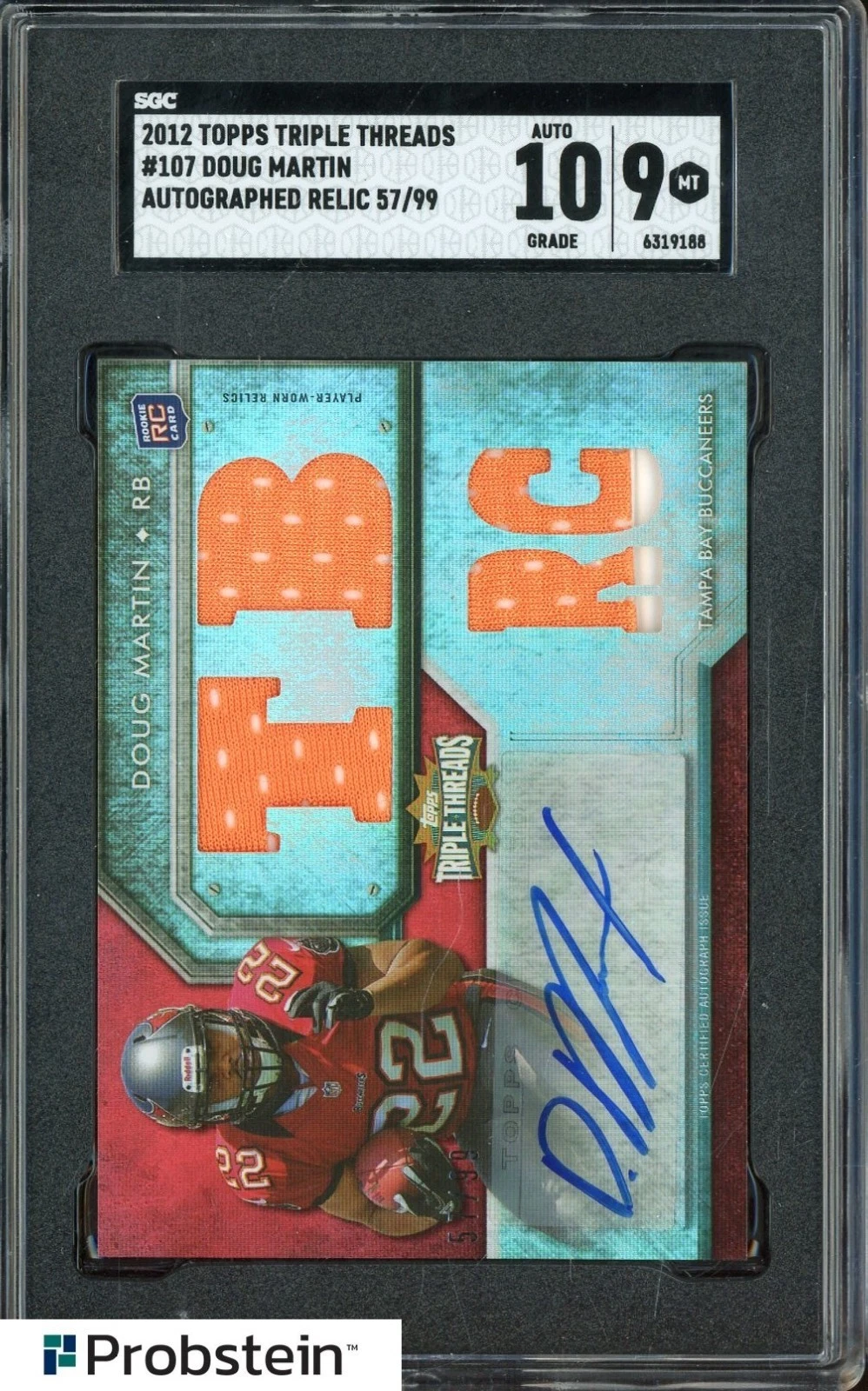Doug Martin Topps Triple Threads #107 Variation-Autograph Relics-Sapphire