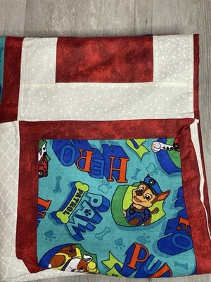 Project Linus Colorful Handmade PAL Patrol Patchwork Bed Crib Quilt   43 x37 