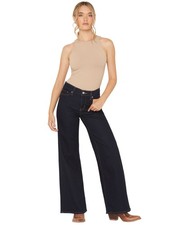 Levi's Women's Darkest Sky Dark Wash Mid Rise Shaping Wide Leg Stretch Denim -