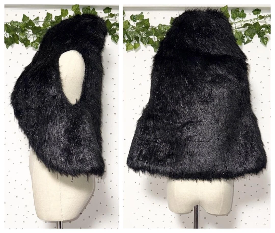 Autentico Cardigan Bolero Chanel Decorativo Perline Pelliccia 34 Nero