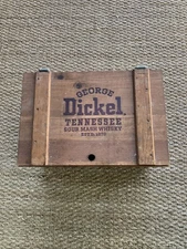 Vtg George Dickel Wood Bottle Crate Box Sour Mash Whiskey Adv. Tennessee Whisky