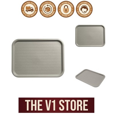Efficient Dining with 24 Pack Gray Plastic Trays - Self-Bussing, 16.31 x 12.06