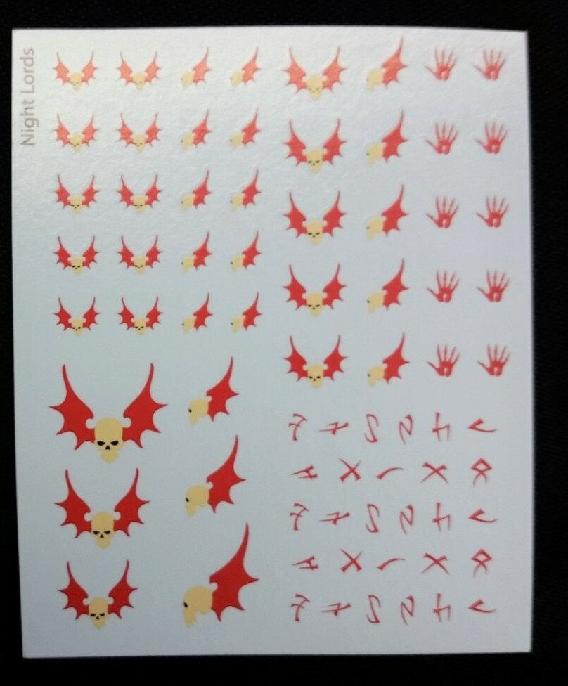 40 ТЫСЯЧ переводных картинок Повелителей Ночи на 1 листе Warhammer 40 Тысяч Космических десантников Хаоса