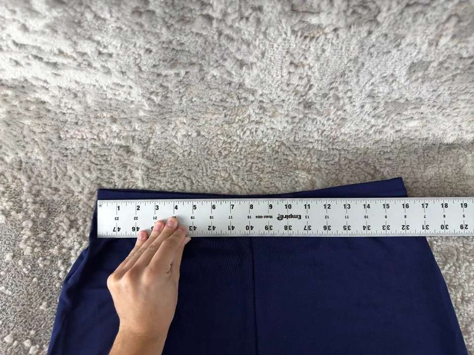 Pantalones Lands End Talla M 10-12 Frente Plano Pierna Recta Azul Pull On Informal Foto 3 de 4