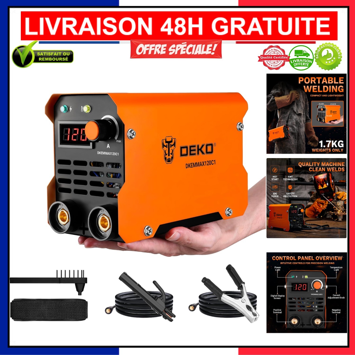 Poste à souder portable avec bandoulière pour bricolage extérieur