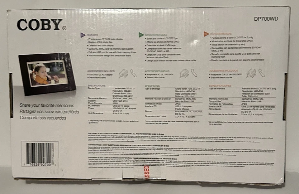 Coby DP700WD 7" Digital Picture Frame - Image 3 of 3