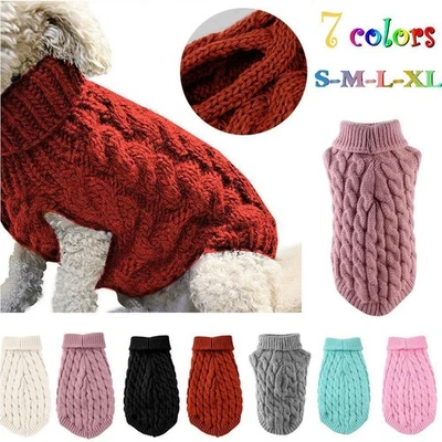 MARKENLOS Dog Clothes Pet Costume Coat Apparel Sweater Autumn Warm Winter Knitwear∇ A2X1