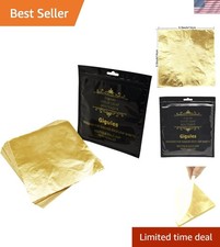 Gold Leaf Sheets 100 Pcs Imitation Gold Foil Sheets for Arts Painting Gilding...