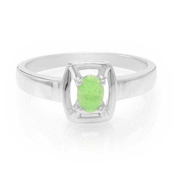 Cavill Herrenring 925 Sterlingsilber Mit 0,28Ct GrüNem Chrysopras Oval-image